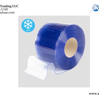 Transparent polar clear blue strip curtain roll