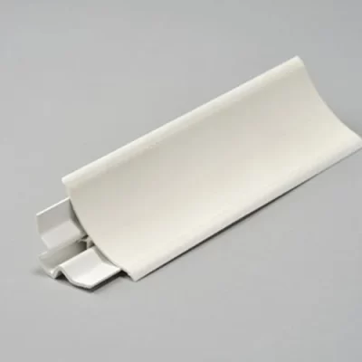 Small PVC rounded corner profile with soft edges & PVC 25x25mm L-backing profile